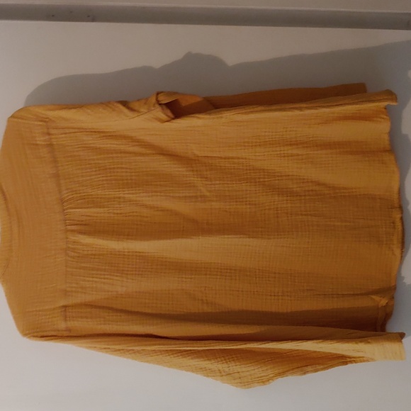 Mote 100% cotton long sleeve blouse gold yellow - Picture 2 of 5